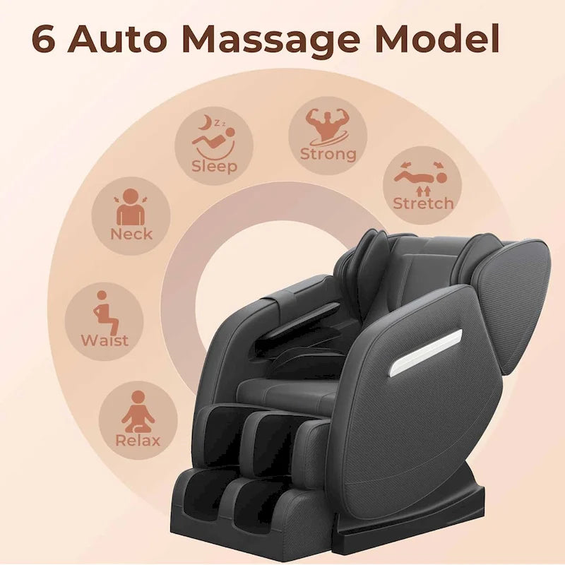 Fauteuil de massage corporel chauffant avec mode zéro gravité et lecteur de musique Bluetooth