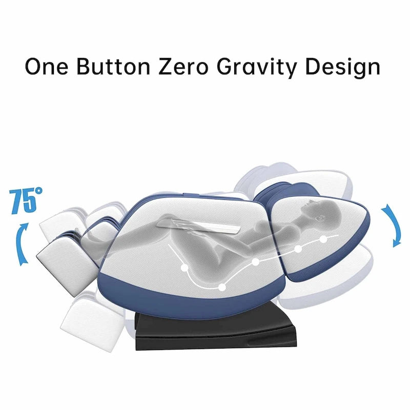 Fauteuil de massage corporel chauffant avec mode zéro gravité et lecteur de musique Bluetooth