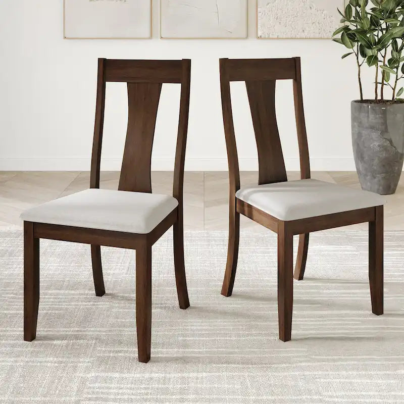 CraftPorch Vintage Style Wooden Dining Chairs (Set of 2) - N/A