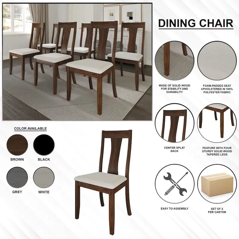 Chaises de salle à manger en bois de style vintage (lot de 2) - S.O.