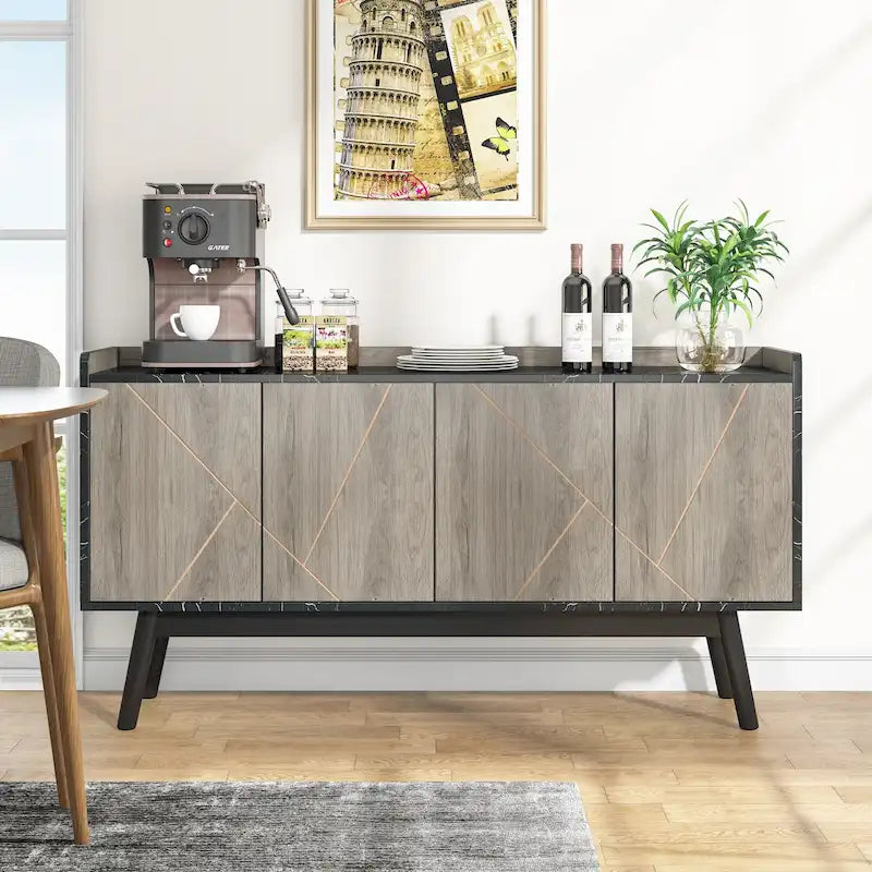 Table de buffet avec armoire de rangement pour cuisine