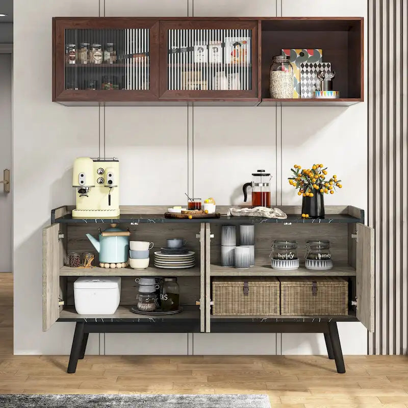 Table de buffet avec armoire de rangement pour cuisine