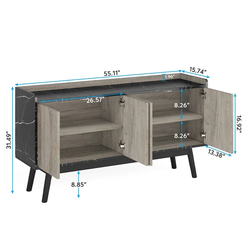 Table de buffet avec armoire de rangement pour cuisine