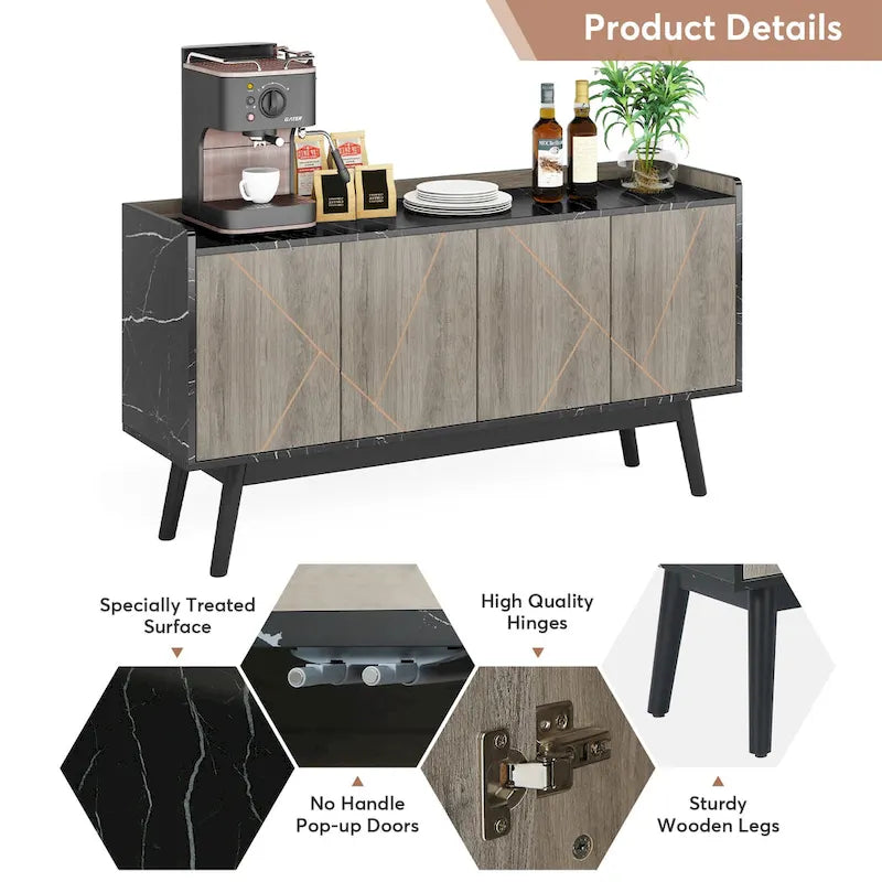 Table de buffet avec armoire de rangement pour cuisine