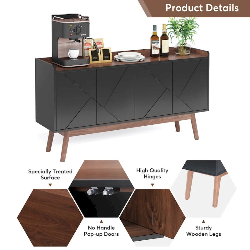 Table de buffet avec armoire de rangement pour cuisine