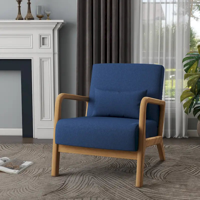 Fauteuil d'appoint rembourré Mid-Century Modern avec oreiller