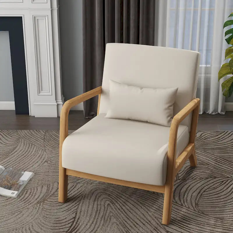 Fauteuil d'appoint rembourré Mid-Century Modern avec oreiller