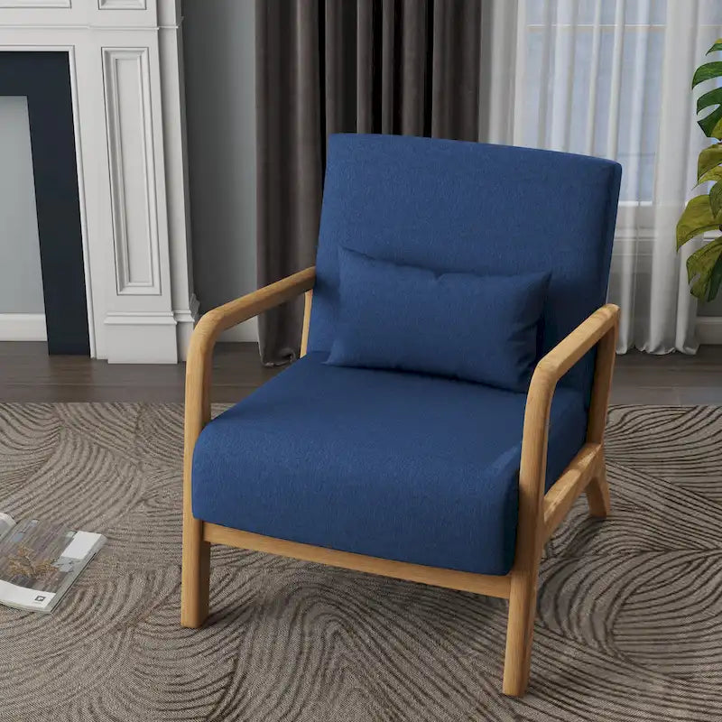 Fauteuil d'appoint rembourré Mid-Century Modern avec oreiller