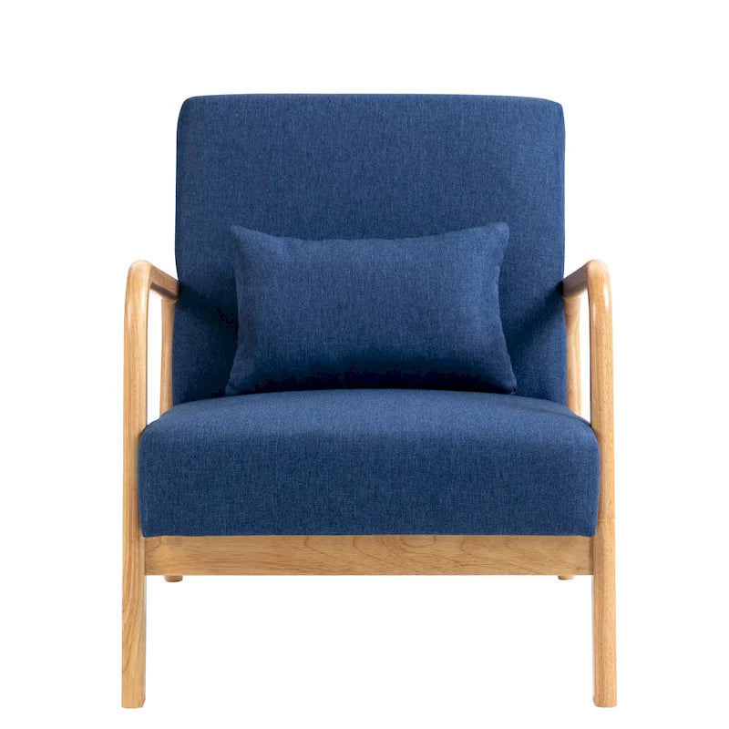 Fauteuil d'appoint rembourré Mid-Century Modern avec oreiller