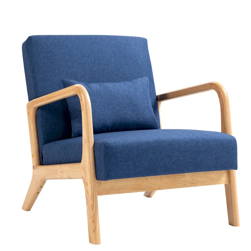 Fauteuil d'appoint rembourré Mid-Century Modern avec oreiller