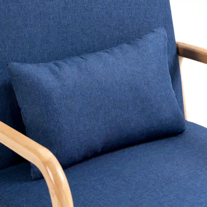 Fauteuil d'appoint rembourré Mid-Century Modern avec oreiller