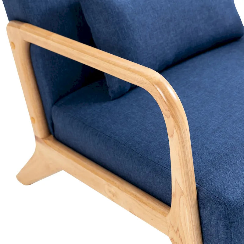 Fauteuil d'appoint rembourré Mid-Century Modern avec oreiller