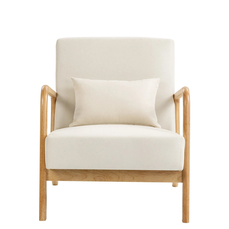 Fauteuil d'appoint rembourré Mid-Century Modern avec oreiller