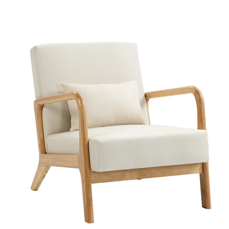 Fauteuil d'appoint rembourré Mid-Century Modern avec oreiller