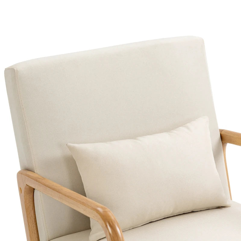 Fauteuil d'appoint rembourré Mid-Century Modern avec oreiller