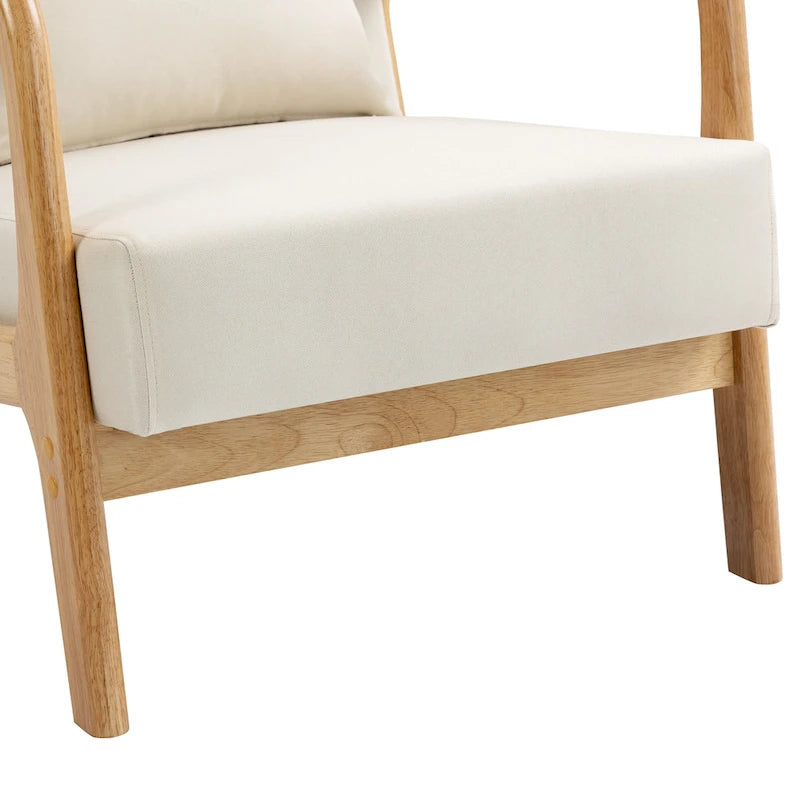 Fauteuil d'appoint rembourré Mid-Century Modern avec oreiller