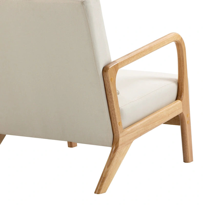 Fauteuil d'appoint rembourré Mid-Century Modern avec oreiller