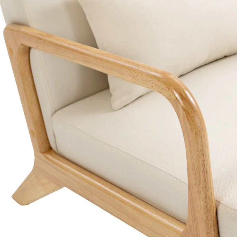 Fauteuil d'appoint rembourré Mid-Century Modern avec oreiller
