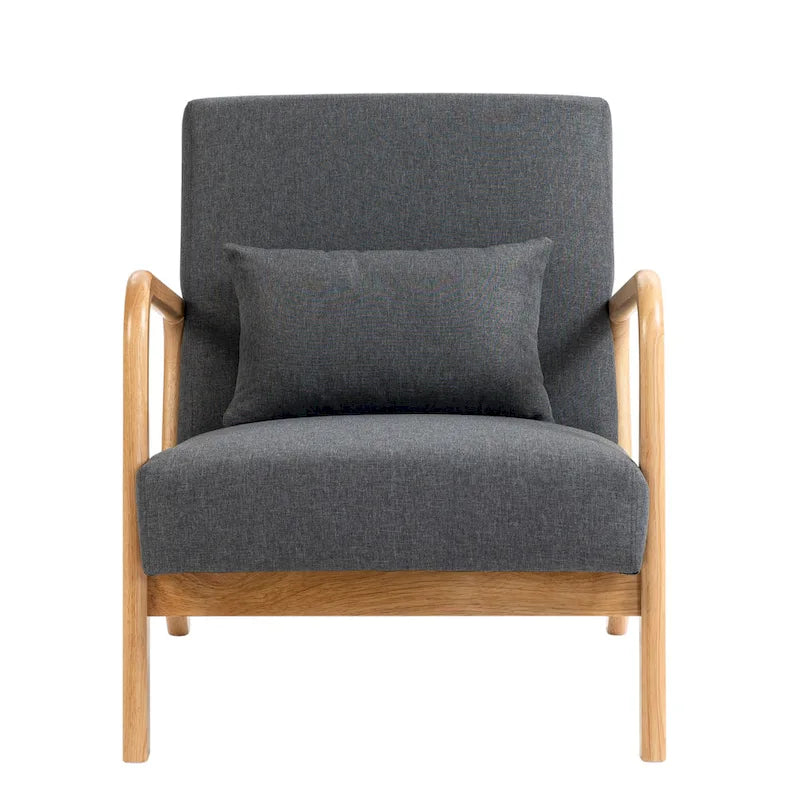 Fauteuil d'appoint rembourré Mid-Century Modern avec oreiller