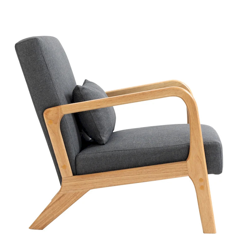 Fauteuil d'appoint rembourré Mid-Century Modern avec oreiller