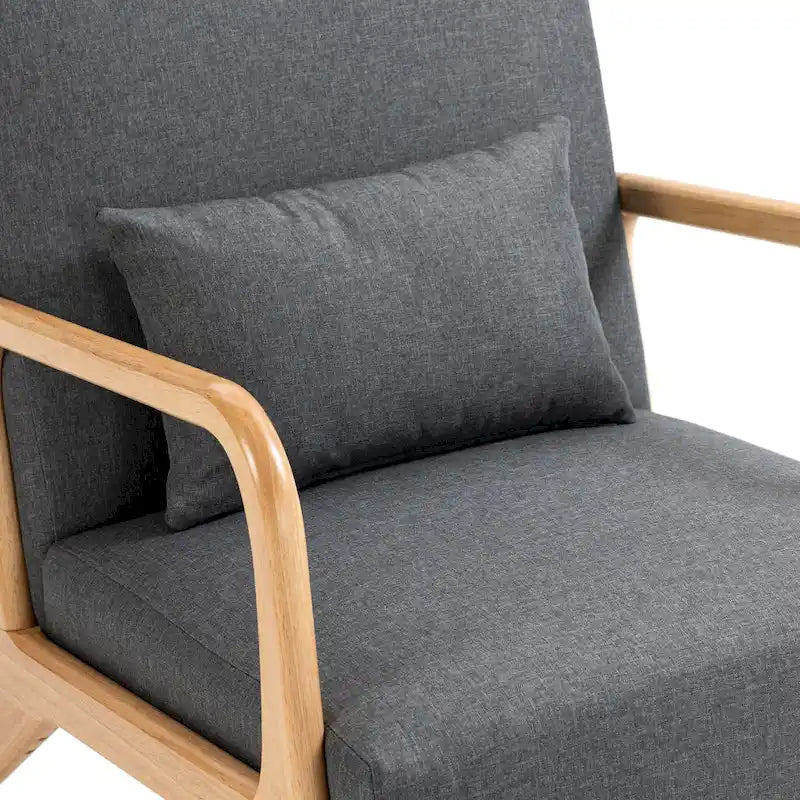 Fauteuil d'appoint rembourré Mid-Century Modern avec oreiller