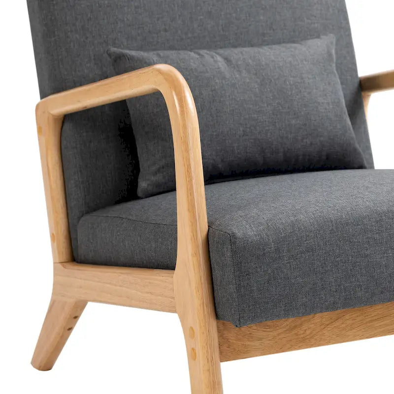 Fauteuil d'appoint rembourré Mid-Century Modern avec oreiller