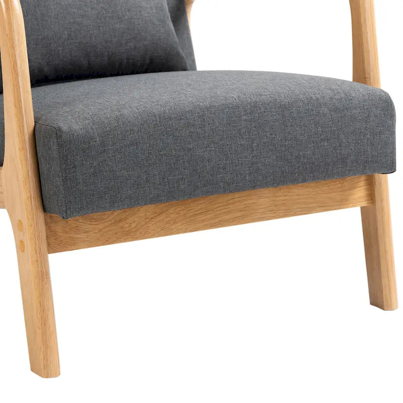 Fauteuil d'appoint rembourré Mid-Century Modern avec oreiller