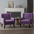 Fauteuils d'appoint capitonnés en velours, lot de 2