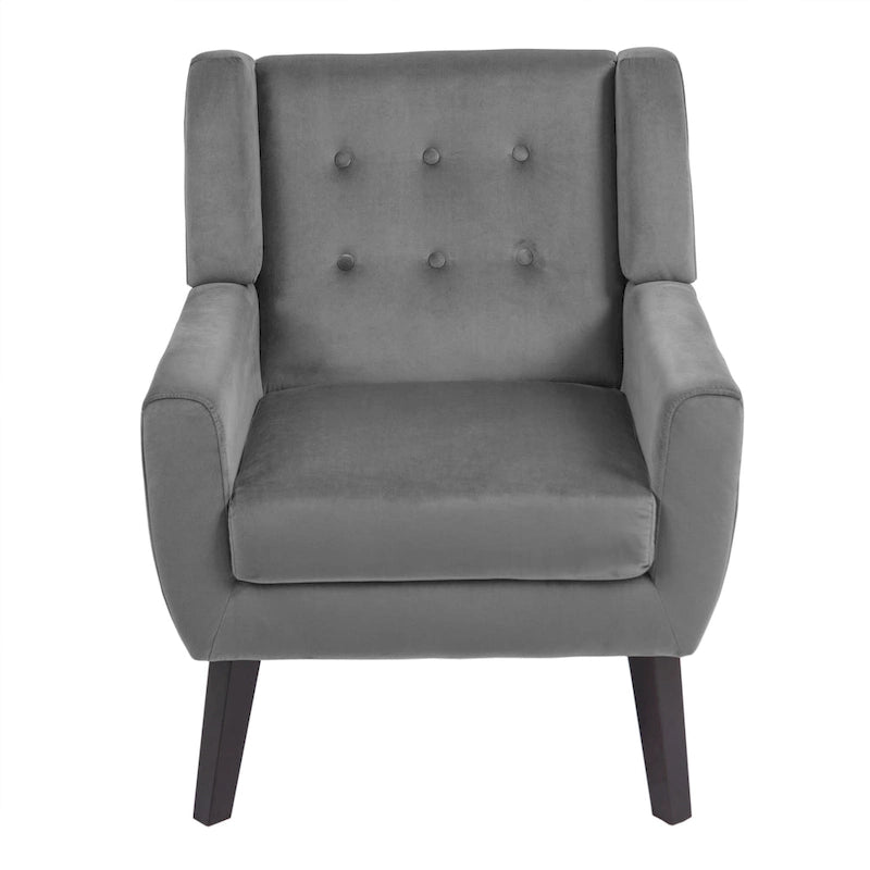Fauteuils d'appoint capitonnés en velours, lot de 2