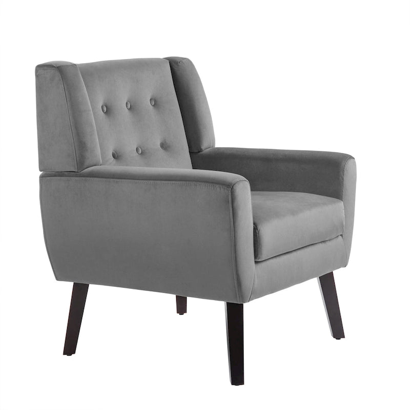 Fauteuils d'appoint capitonnés en velours, lot de 2