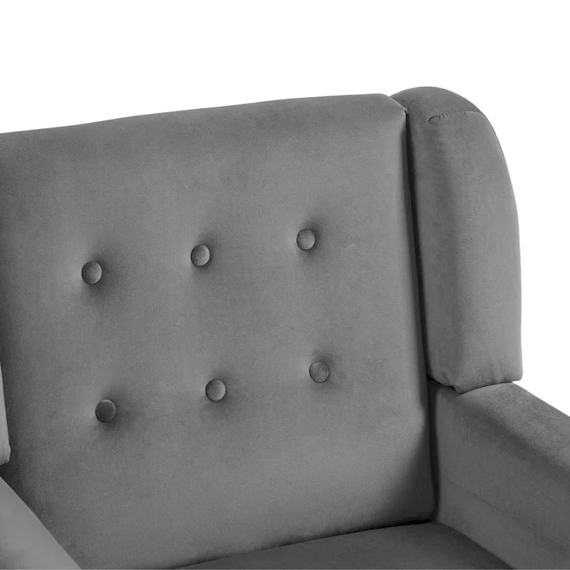 Fauteuils d'appoint capitonnés en velours, lot de 2
