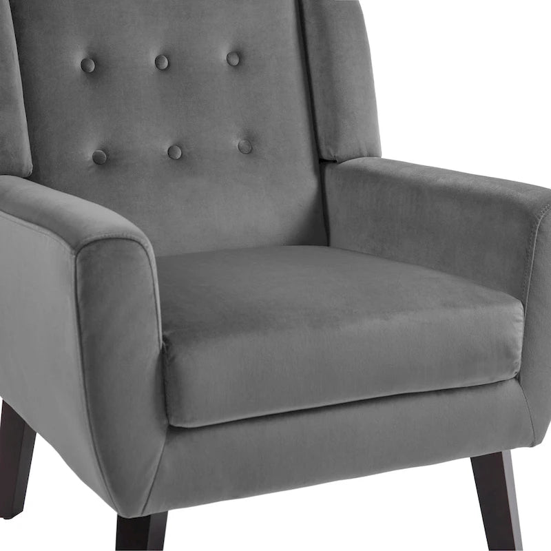 Fauteuils d'appoint capitonnés en velours, lot de 2