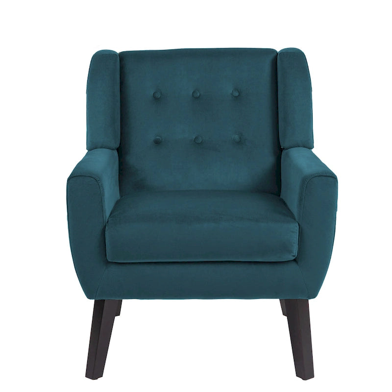 Fauteuils d'appoint capitonnés en velours, lot de 2