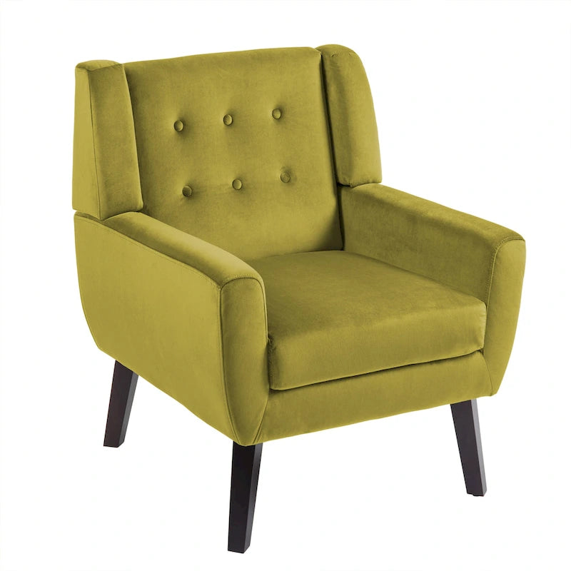 Fauteuils d'appoint capitonnés en velours, lot de 2