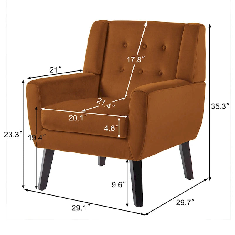 Fauteuils d'appoint capitonnés en velours, lot de 2