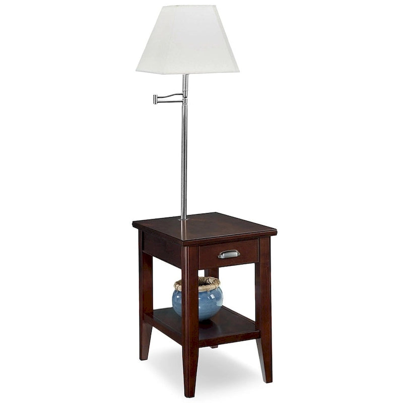 Table d'appoint avec lampe articulée et un tiroir