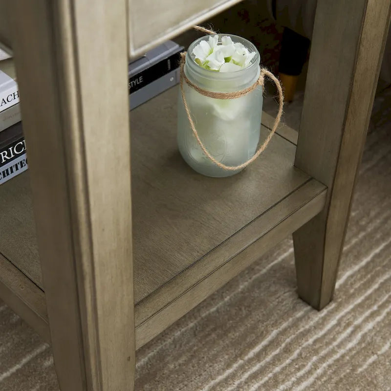 Table d'appoint avec lampe articulée et un tiroir