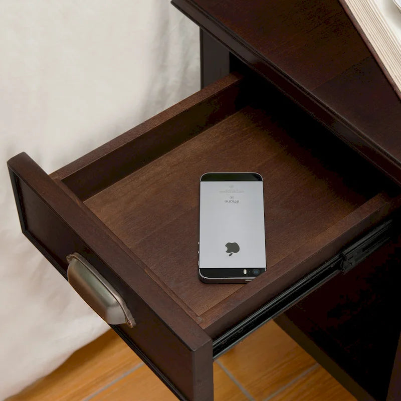 Table d'appoint avec lampe articulée et un tiroir