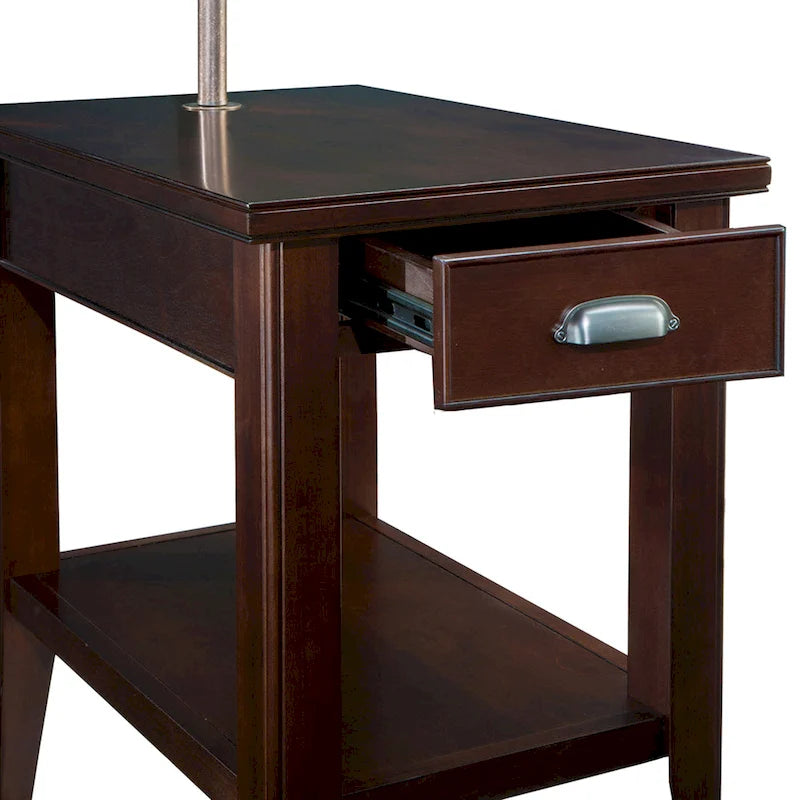 Table d'appoint avec lampe articulée et un tiroir