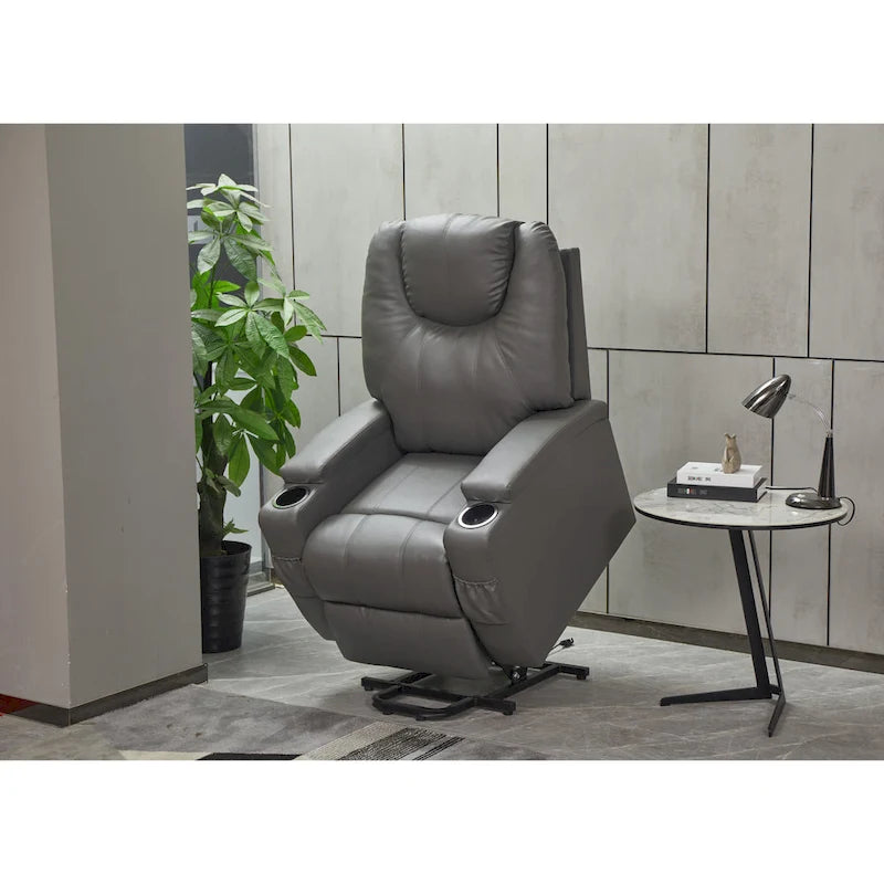 Fauteuil inclinable releveur en cuir PU pour personnes âgées