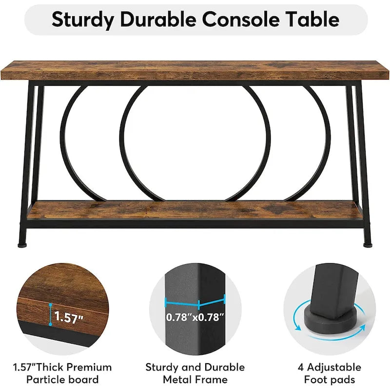 Table console de canapé de 70,9 pouces avec rangement pour entrée, couloir, salon derrière le canapé
