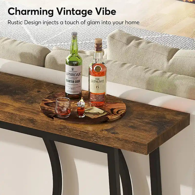 Table console de canapé de 70,9 pouces avec rangement pour entrée, couloir, salon derrière le canapé