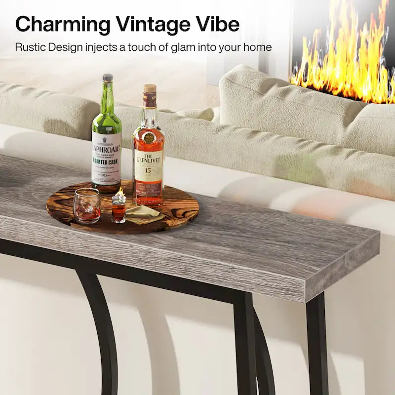 Table console de canapé de 70,9 pouces avec rangement pour entrée, couloir, salon derrière le canapé