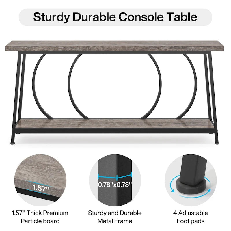 Table console de canapé de 70,9 pouces avec rangement pour entrée, couloir, salon derrière le canapé