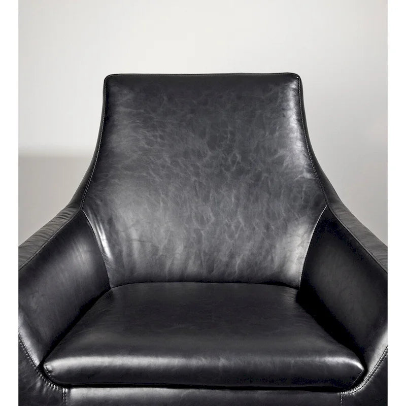Chaise en cuir vieilli noir ou camel