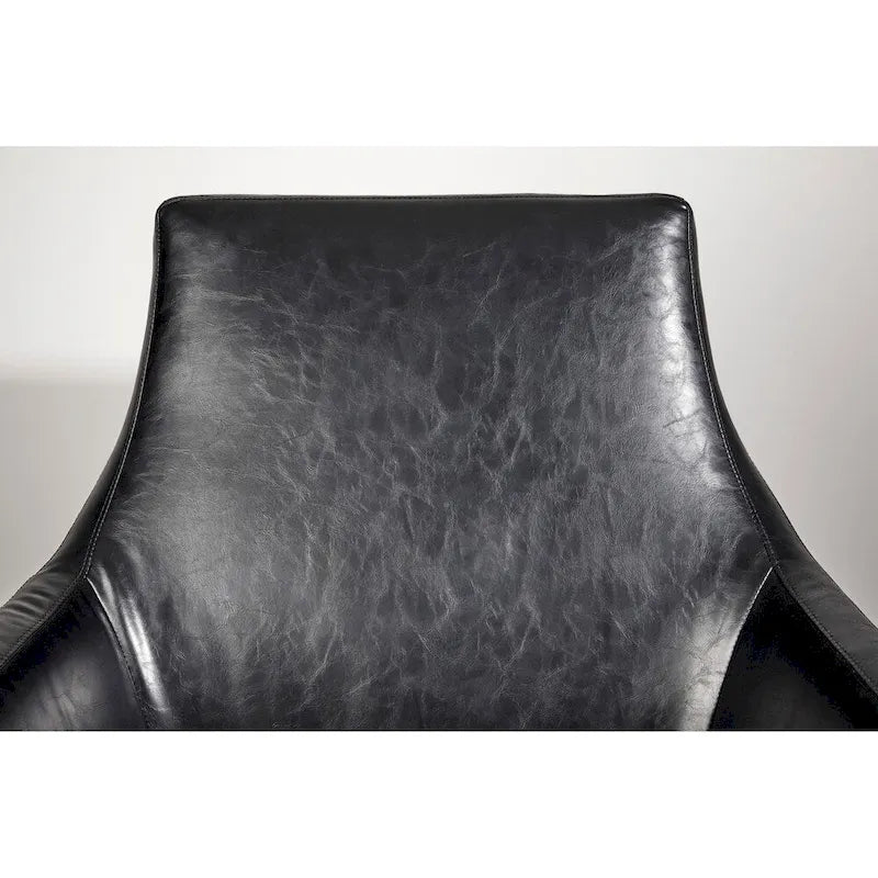 Chaise en cuir vieilli noir ou camel