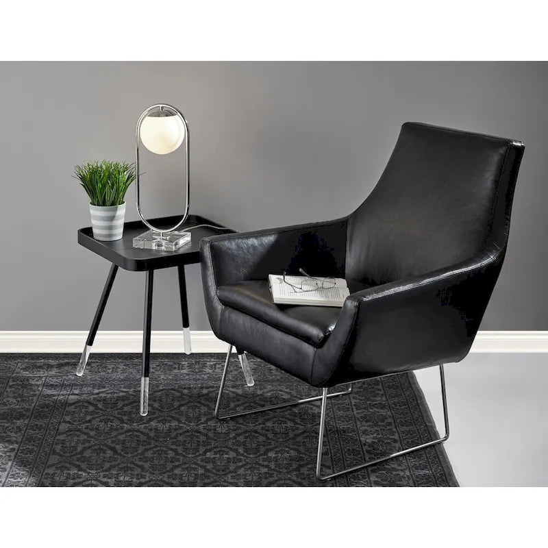 Chaise en cuir vieilli noir ou camel