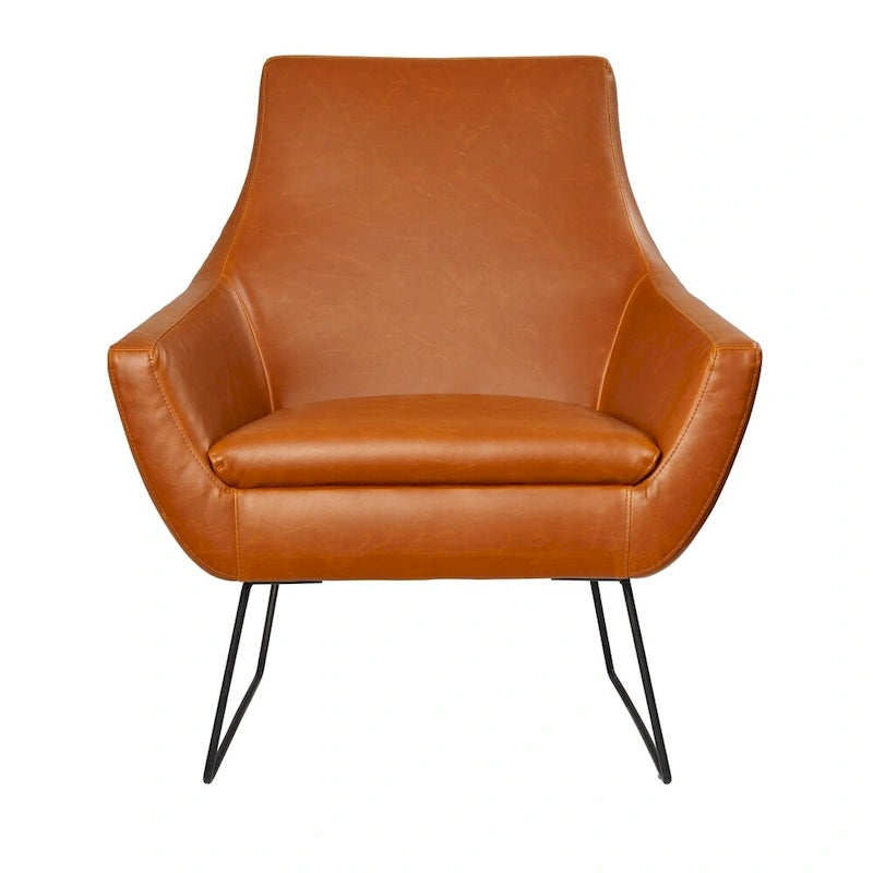 Chaise en cuir vieilli noir ou camel