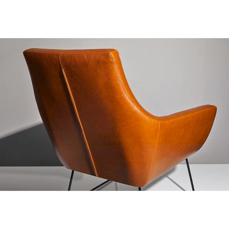 Chaise en cuir vieilli noir ou camel