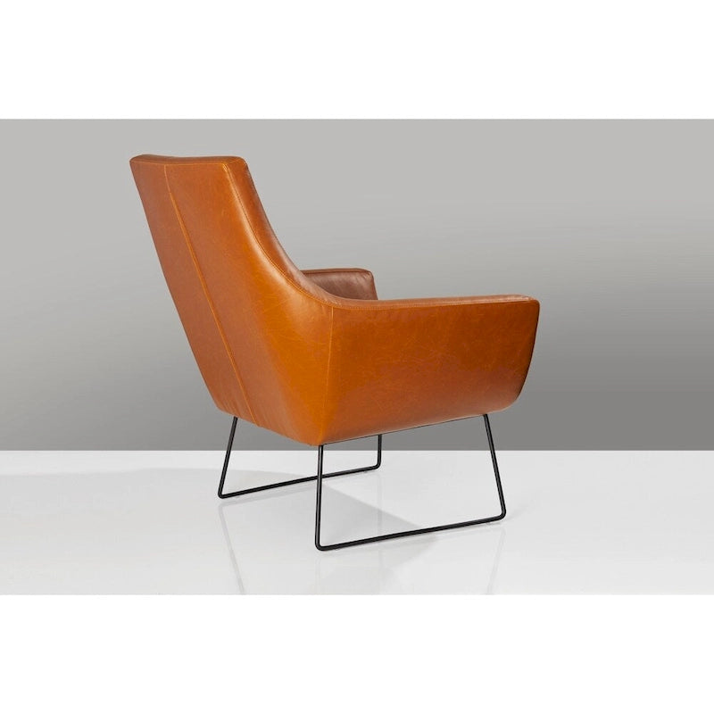 Chaise en cuir vieilli noir ou camel